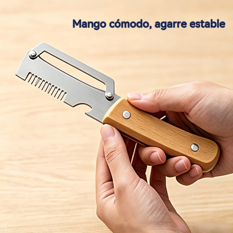 ✅Compra 1 y llévate 1 gratis (2 artículos) 🧅🔪 Pelador de cocina multifuncional 3 en 1: ¡Pela, corta y abre botellas! 🔥_4284356