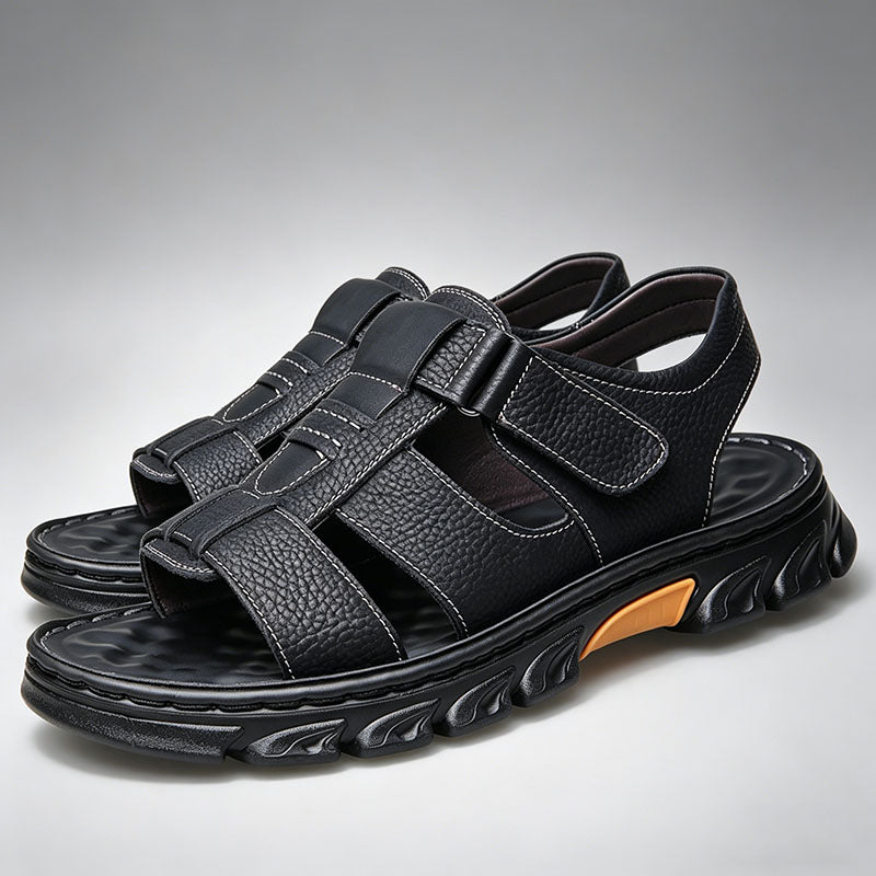 💥【38~44】Sandalias casuales de cuero genuino para hombre, liquidación, ¡excelentes precios!