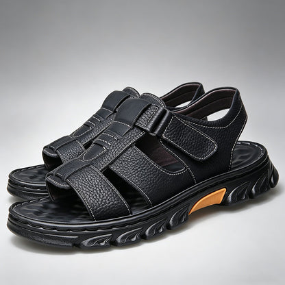 💥【38~44】Sandalias casuales de cuero genuino para hombre, liquidación, ¡excelentes precios!