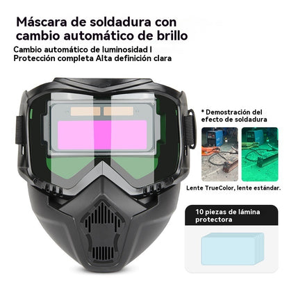 Casco de soldadura totalmente automático con cambio de luz y máscara protectora montada en la cabeza para soldadores