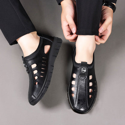 [Tallas 39-45] Nuevos zapatos de piel calados para hombre (verano)