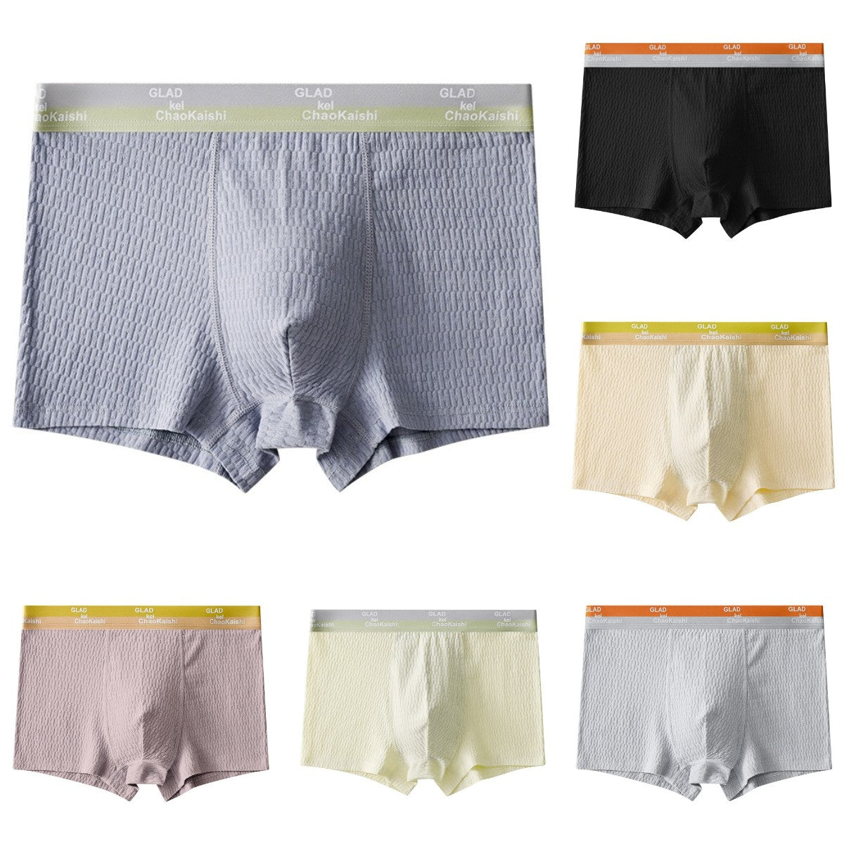 💥【L-4XL】😎【6 piezas】Calzoncillos de algodón con burbujas para hombre, antibacterianos, transpirables, absorbentes del sudor