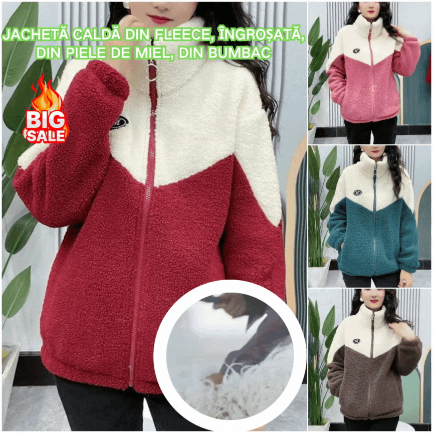 🔥🐏【M-4XL】Chaqueta de lana de invierno, chaqueta de algodón, chaqueta de algodón de lana de cordero gruesa, chaqueta cálida