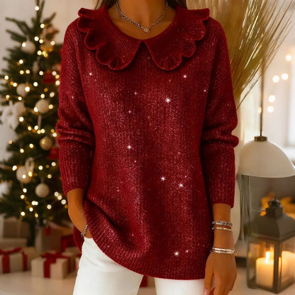 🧶 ✨ Sweter Damski Luźny z Kołnierzem - 4189641