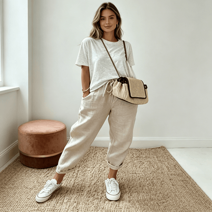 😍💕 Pantalones casuales de algodón y lino para mujer: ¡oferta por tiempo limitado!