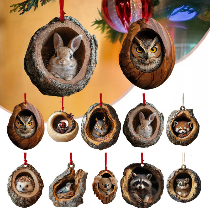 🎁【10 darab】🎄Critter karácsonyfadísz. Függő dekoráció kis állatoknak