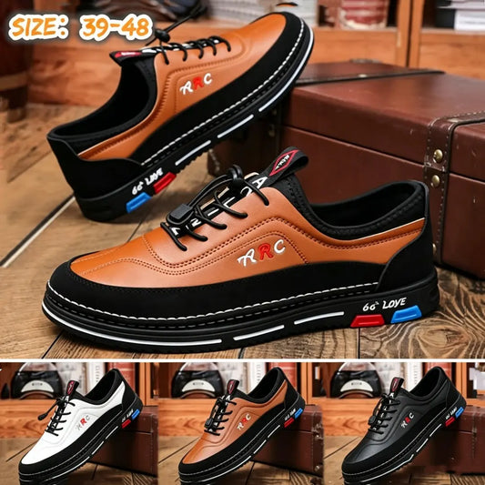 💯🔥【39-48】Los zapatos de negocios casuales para hombre están hechos de cuero impermeable y resistente a las manchas con una suela suave para un uso cómodo.