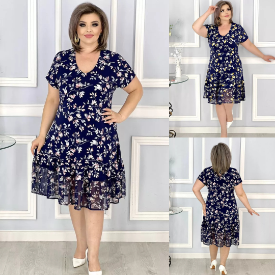 【S-5XL】👗Nowa modna i elegancka sukienka w kwiatowy print_3590825
