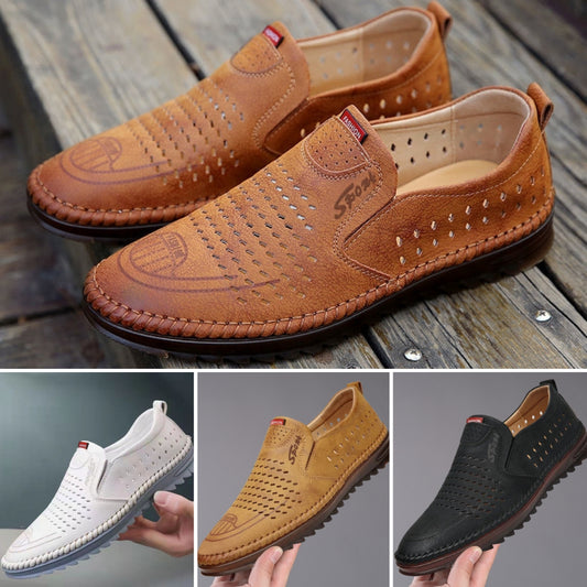 🔥【39-44】👞Sandalias de hombre hechas a mano de cuero genuino con patas talladas💥