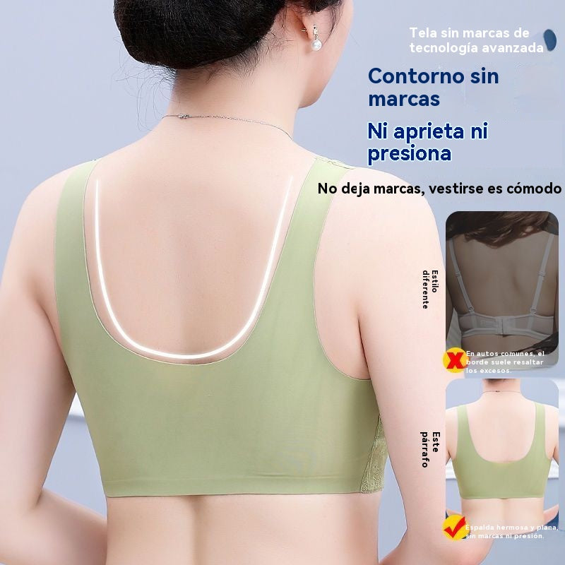 😍【40-100 kg】❤️2026 Nuevo sujetador de cierre frontal sin aros para mujer, tirantes sin costuras, push-up y antiflacidez