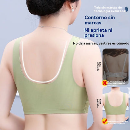 😍【40-100 kg】❤️2026 Nuevo sujetador de cierre frontal sin aros para mujer, tirantes sin costuras, push-up y antiflacidez