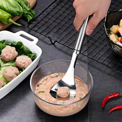 【3 kusy】🤤 Lžíce na masové kuličky z nerezové oceli 304 – snadná příprava masových, krevetových a dalších druhů kuliček!
