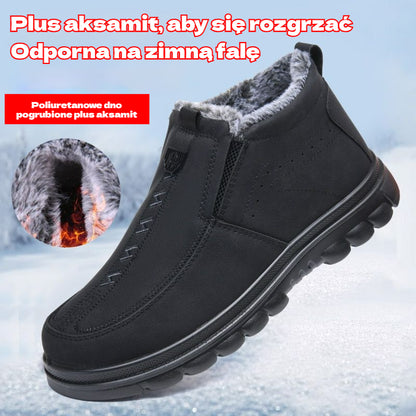 Férfi téli meleg cipő mindennapi használatra, kerek csúcsú, meleg és kényelmes - 4185813