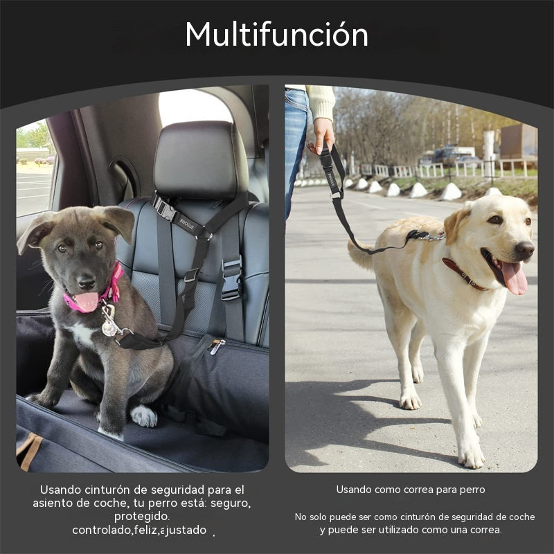 [2 pieza 23 euros] Cinturón de seguridad para perros y correa para pasear (2 en 1)
