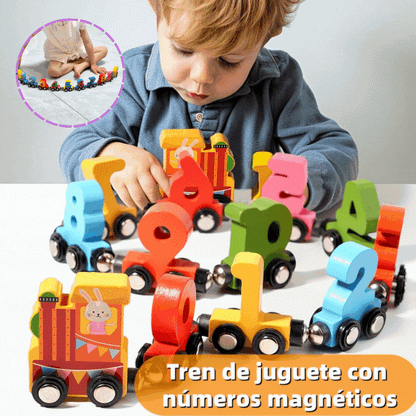 【50%OFF】👶Tren de juguete de madera digital hecho con bloques