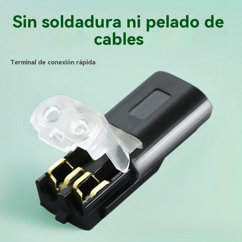 🏆Conector enchufable de doble cable con presilla de bloqueo