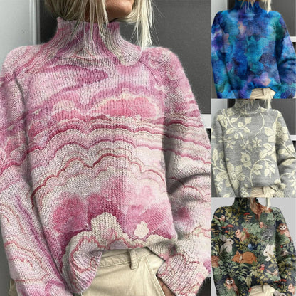 【M-5XL】👍🌺Nový silný potištěný ležérní svetr s kapucí