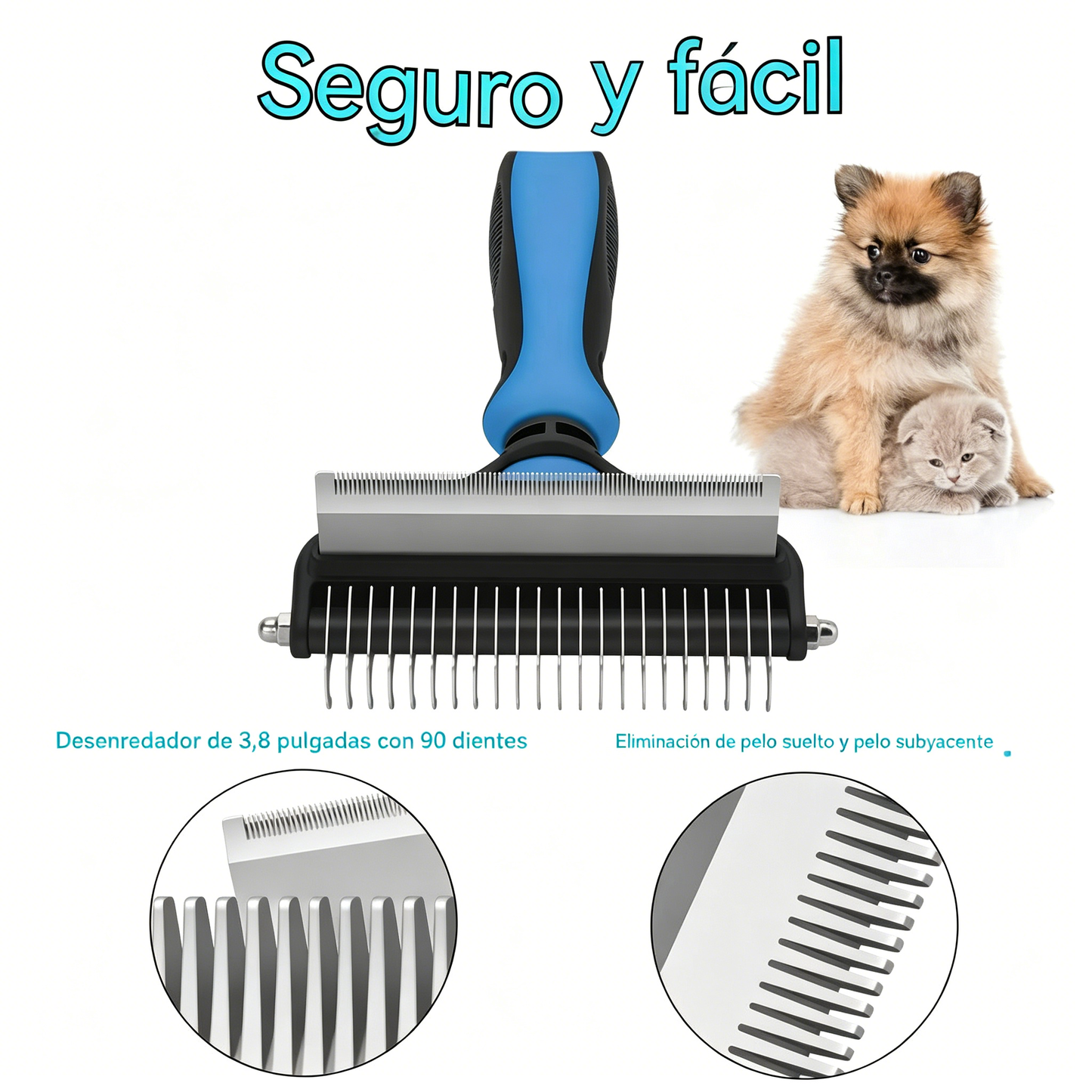 🐾 Cepillo profesional para eliminar el pelo muerto de perros y gatos: ¡Suave, eficaz y un hogar sin pelo! ✨💖