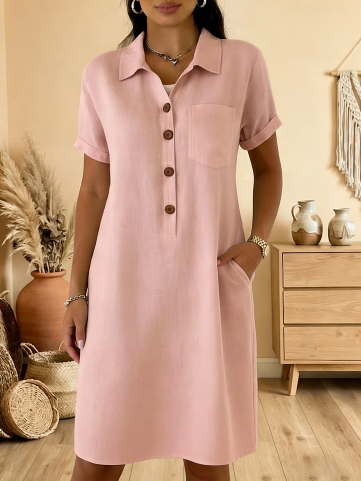 ⏳ Oferta ograniczona czasowo! ⏰【S-3XL】Wygodna letnia sukienka casualowa o wysmuklającym kroju, modna i uniwersalna.