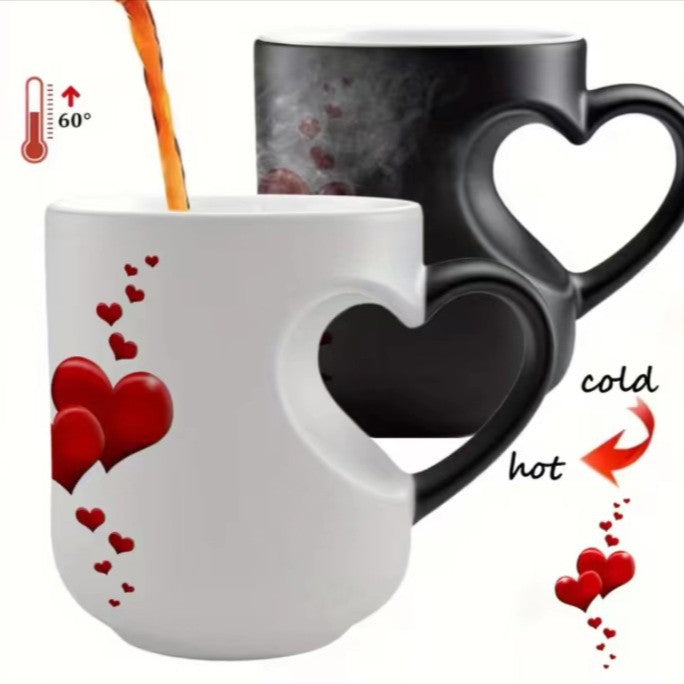 📢📢50% sleva!!! ⏰ Keramický hrnek ve tvaru srdce, který mění barvu, k Valentýnu💝✨