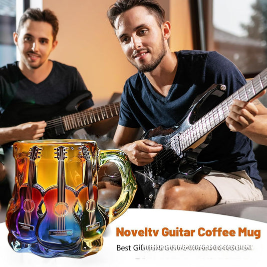 🎸3D malovaný hrnek na kávu s motivem kytary-4072975