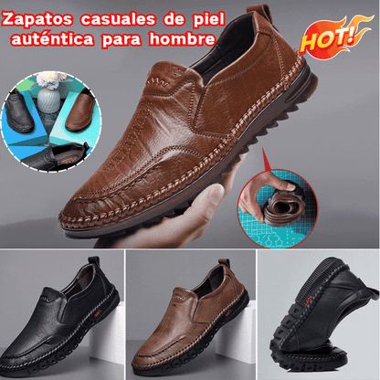 🏆30%OFF👞【39-44】Zapatillas deportivas casuales para hombre, fabricadas en piel auténtica, con suela suave, antideslizantes, transpirables