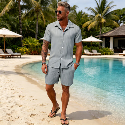 【S-5XL】Conjunto deportivo informal para hombre, tejido de secado rápido.