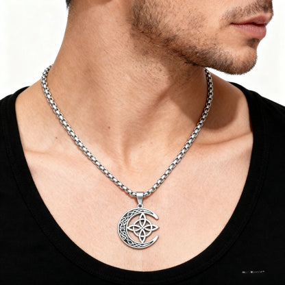 【Kup 1, otrzymaj 1 za darmo】 🌙 Kolczyk keltycki z ozdobą Księżyca – nierdzewna stali, unisex i symbol ochrony-4176361