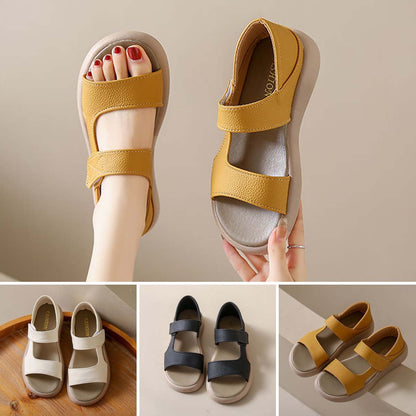 🔥【Супер ниска цена】🔥【Размери 35-43】👡2026 Ретро летни сандали с един крак, изработени от мека кожа и мека подметка