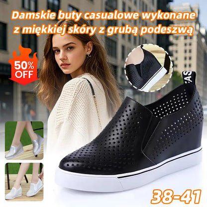 🔥【Liquidación de verano】【34-41】🔥Lato 2026 damskie buty na co dzień z miękkiej skóry z grubą podeszwą