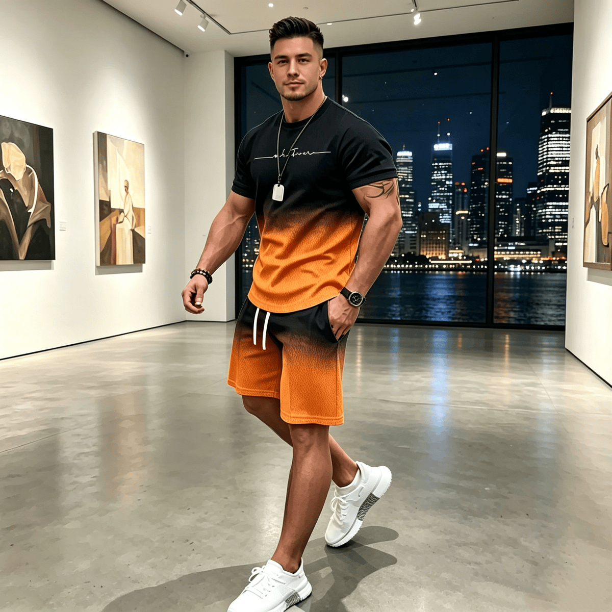 👔👖[Camiseta de manga corta + Pantalones cortos 🔥] [40-100 kg] Traje deportivo casual de verano para hombre, tallas grandes ✅️ Pago contra entrega