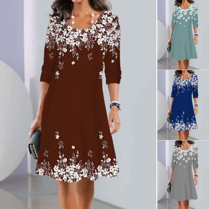 2026【XS-5XL】👗❤️‍🔥Nové letní midi šaty s dlouhým rukávem a kulatým výstřihem