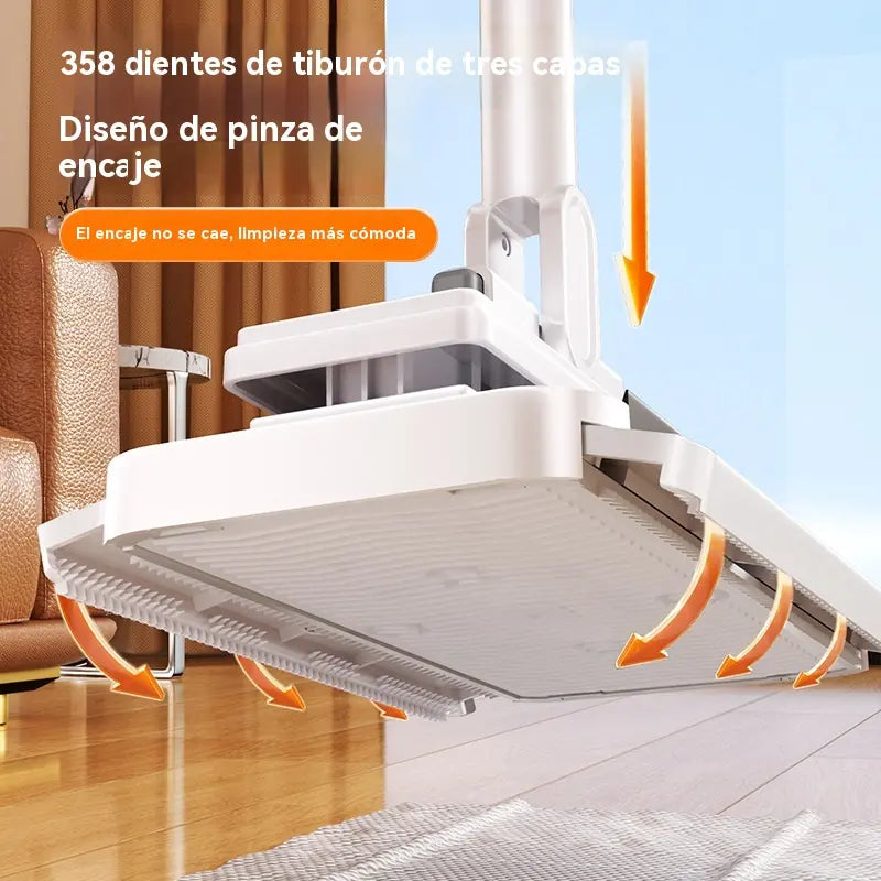 【Set de 4】Trapeador multifuncional con clip de tela, nuevo trapeador doméstico que no requiere lavado