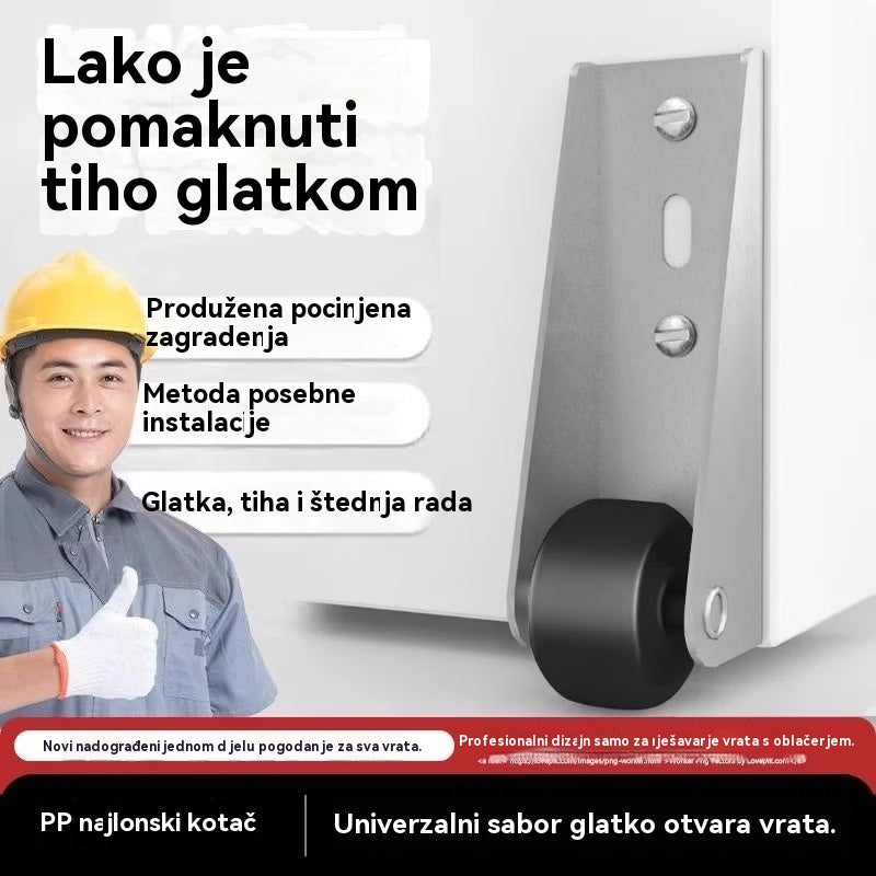 【4 kotačića + 16 vijaka】🚪 Nosač kliznih vrata s kotačićima – tih, podesiv i jednostavan za ugradnju 🔧 - 4226031