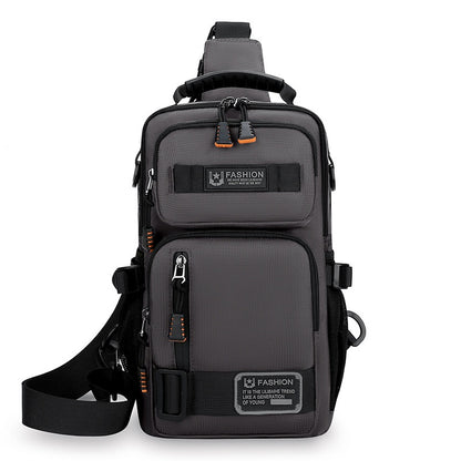 Bolso de pecho para hombre, bolso de hombro de gran capacidad con múltiples bolsillos.