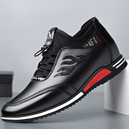 2026 zapatos de cuero casuales de aumento de altura para hombres