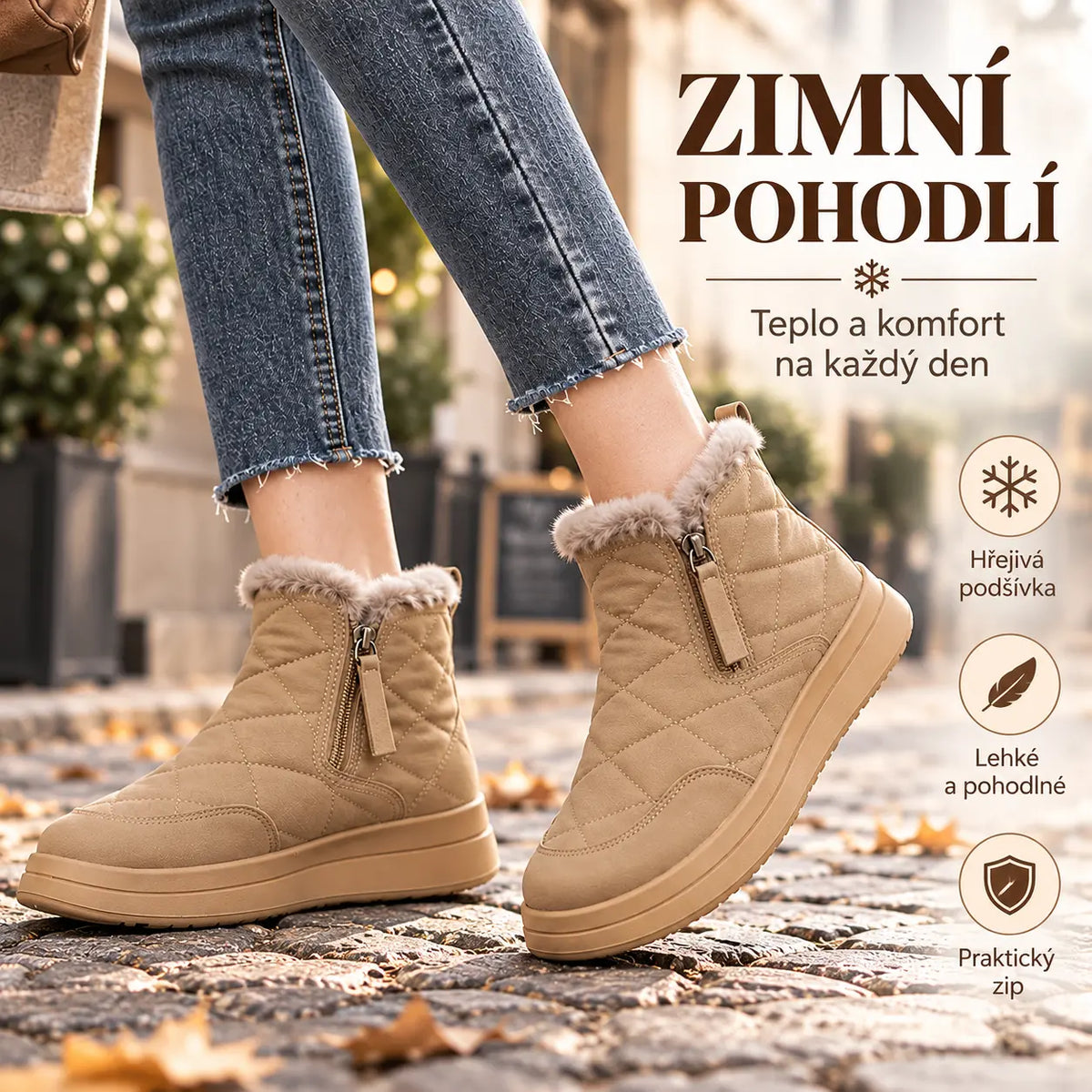 👢【35–41】Novinka na podzim a zimu – voděodolné, protiskluzové, teplé a stylové, měkké krátké kotníkové boty.