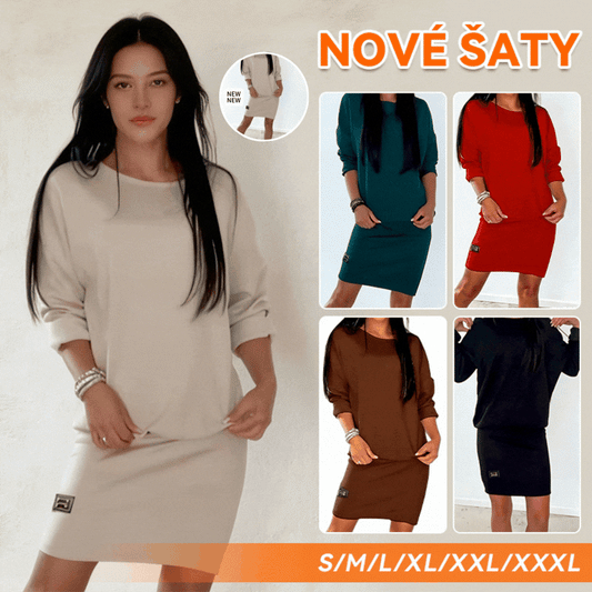 🎁【S-3XL】Nové dámské šaty úzkého střihu z čisté bavlny 4247308
