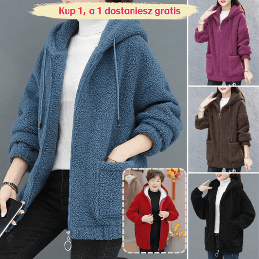 🔥🔥 【M-4XL】 2025 jesienno-zimowa nowa moda damska polarowa kurtka z kapturem