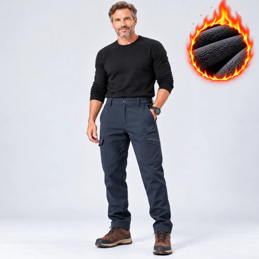【M-4XL】Pantalones softshell para hombre – Con aislamiento, gruesos, elásticos, cortavientos e impermeables, con forro polar; para esquí y senderismo