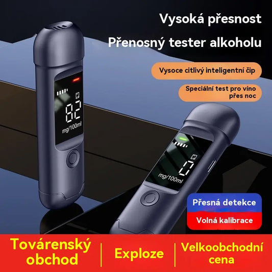 【50% sleva】🍷 Vysoce přesný přenosný dechový analyzátor – změřte hladinu alkoholu v krvi před řízením