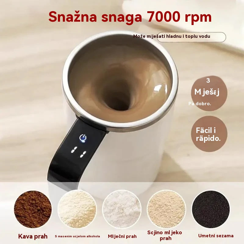 ☕❄️🌡️ Set šalica za kavu s mogućnošću ponovnog punjenja i automatskom magnetskom miješalicom 🔋⚡- 4198462