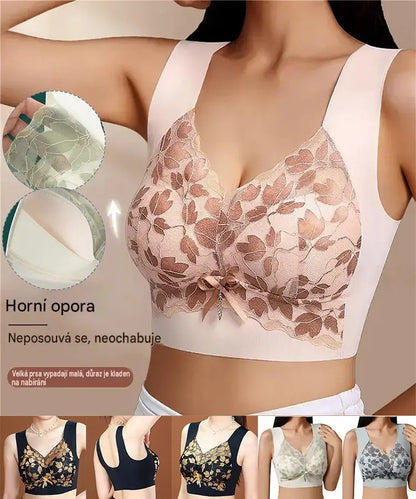 💖【3ks】1 sada za 590 Kč 🥰 Krajkové podprsenky ve velkých velikostech (M–4XL), bez kostic, s okouzlujícím střihem na zádech, sexy a prodyšné, bezešvé provedení, 【40–100 kg】