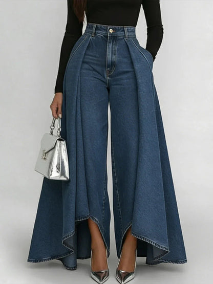 🥇【S-3XL】Dámské džíny s vysokým pasem a širokými nohavicemi, volný střih, elegantní design.