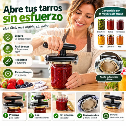 ☀️🔥¡Compre 1 y llévese 1 GRATIS! (2 piezas) 🔧✨ Abridor universal ajustable: abre frascos, botellas y latas en 3 segundos sin esfuerzo. Antideslizante, apto para manos débiles o personas mayores. 💪
