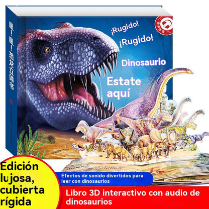 🦖Řv! Řv! Vyskakovací kniha o dinosaurech. 3D otočná kniha. Zábavná encyklopedie dinosaurů.