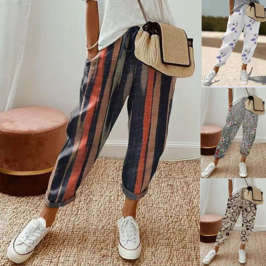 🎉【Oferta por tiempo limitado】Pantalones casuales de algodón y lino para mujer disponibles en varios colores (S-3XL)