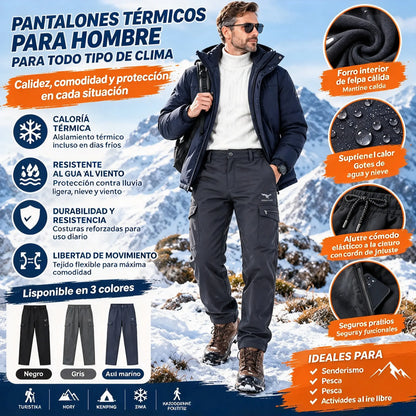 【M-4XL】Pantalones softshell para hombre – Con aislamiento, gruesos, elásticos, cortavientos e impermeables, con forro polar; para esquí y senderismo