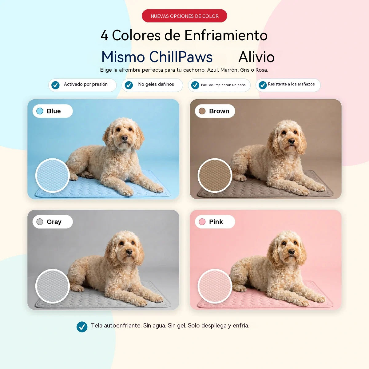 🧊⚡【xs-L】 ¡Rebajas de verano! Alfombrilla refrescante para mascotas (sin agua) – Tejido Oxford transpirable