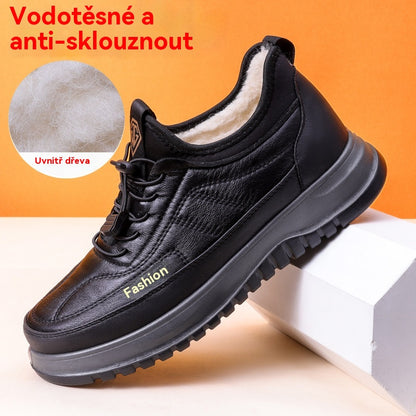 ⛄🔥Nové pánské zimní ležérní sportovní boty 2025, pravá kůže, voděodolné, měkká podrážka s sametem